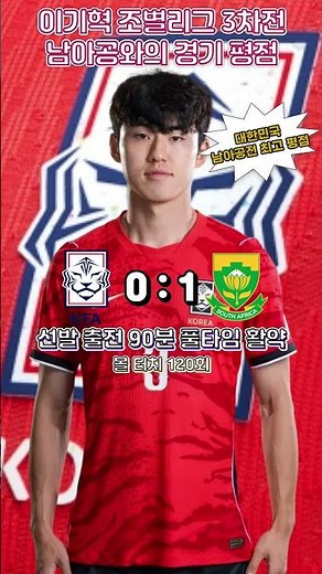 Lee Ki-hyeok's Group Stage Matchday 3 vs. South Africa Player Rating #SouthKoreaWorldCup #vsSouth...
