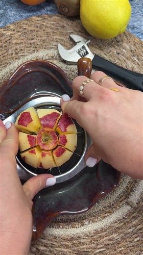 When the apple slicer gives up, but the hammer saves the day 😅🍏🔨