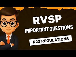 RVSP IMPORTANT QUESTIONS R23 REGULATIONS JNTU