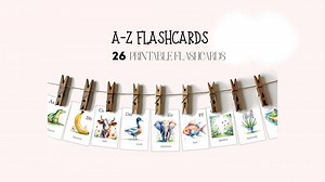 Printable Alphabet Flashcards – Watercolor Nature ABC Cards (PDF) - Etsy UK