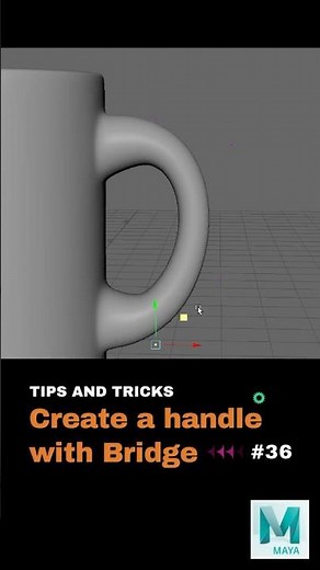 How to Use Maya’s Bridge Tool to Model a Cup Handle FAST! #shorts #howto