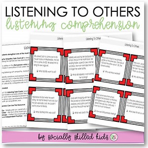 Listening to Others Task Cards, Social Skills, SEL, Inference & Empathy
