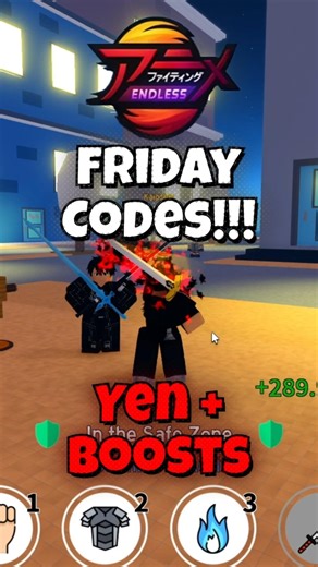 Friday Codes In Anime Fighting Simulator Endless | Roblox