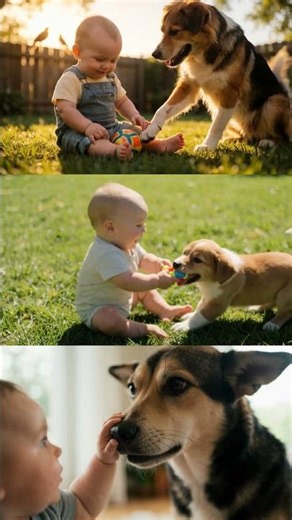 Baby and Puppy’s First Playdate is Too Cute! Heartwarming Moments 🥰#babyshorts #CuteBaby #PuppyLove