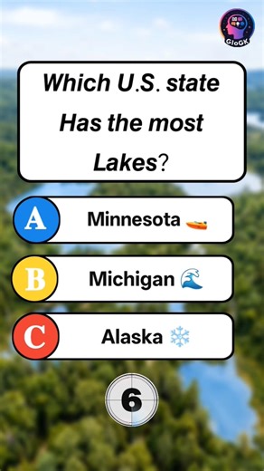 Guess the U.S. State With the Most Lakes? 🌊🇺🇸 | US Geography Quiz #Shorts #USAGK #Trivia