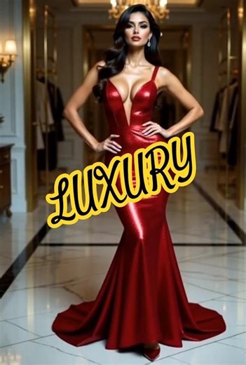 Luxury Red Dress Runway Walk