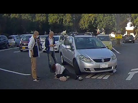 駐車場での事故直後