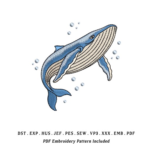 Majestic Sea Whale Embroidery Designs, EMB Included – Instant Download - Etsy