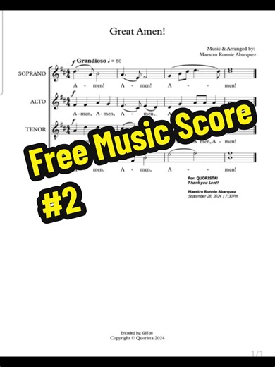 Free Christmas Music Score for Choirs - Amen
