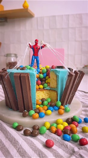 Spider-Man Cake! Webbed Up in Sweetness 🕷️🍰 | Amazing Cake Art #Shorts