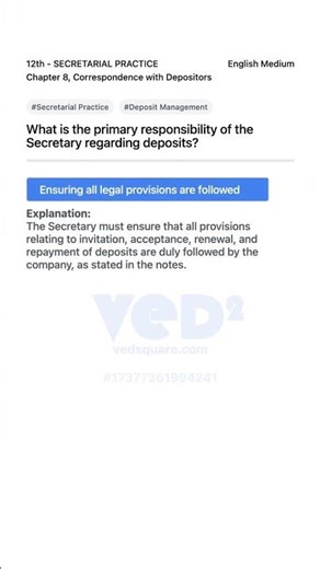 Secretarys Role in Deposit Management Secretarial Practice