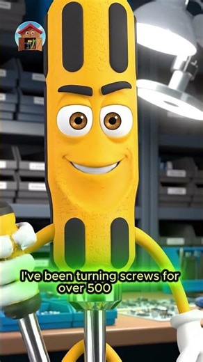 Meet Turner! Flathead Screwdriver - 500 Years of Reliability 🪛⚡ #AnimatedToolshed #Shorts