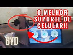 Suporte Celular para BYD Dolphin Mini e Carros com Multimídia Flutuante + Película para Multimídia
