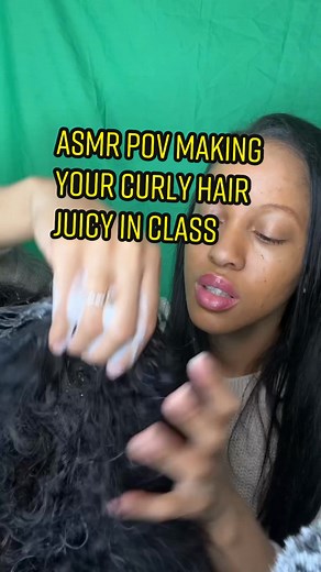 Green screen failed 😂 ASMR PLAYING WITH YOUR CURLY HAIR IN CLASS #asmr #povasmr #asmrpov #fyp