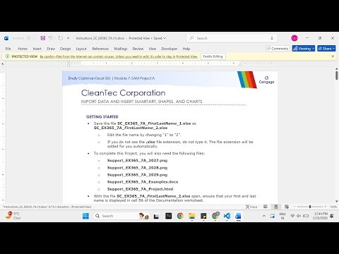 Shelly Cashman Excel 365 | Module 7: SAM Project A CleanTec Corporation