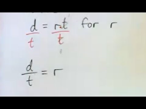 Solve the Formula: d = rt, for r