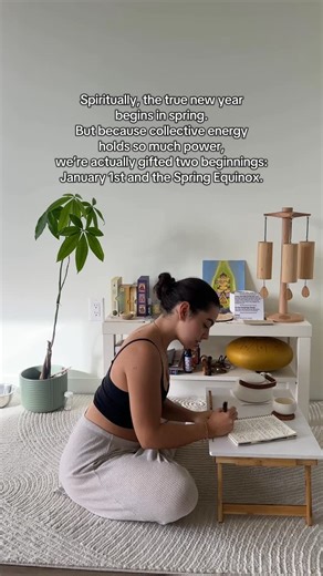 Ava Machado | UGC creator on Instagram: "No need to rush your new years manifestations because it starts at the spring equinox, if you’re being called to rest, listen to that 🫀howeverrr since everyone collectively agrees there’s a new calander year still try and use this collective energy to gain momentum towards your goals✨🤍 I’m writing everything and journaling lots but I’ll be doing my vision board in the next couple weeks🐎"