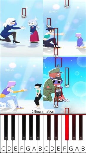 HUGGING COUNTRIES ❤️ COMPLETE EDITION #countrygirl (@tieanimation) - Octave Piano Tutorial