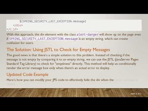 How to Hide a Div When the Message is Empty in Spring Security