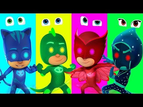 PJ Masks Wrong Eyes Finger Family Song Learn Colors for Kids Catboy Gekko Owlette