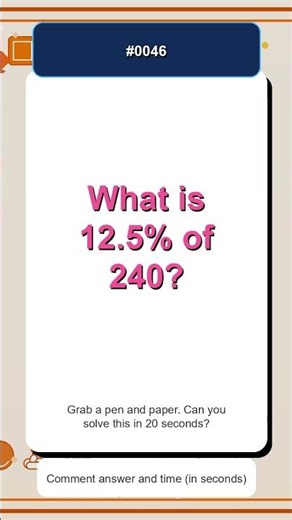 Quick Percentage Challenge #0046