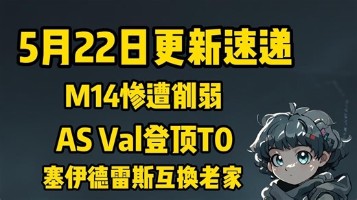 武器平衡性调整！AS Val登顶T0？