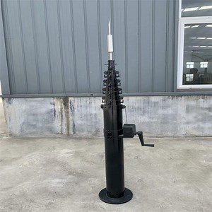 [Hot Item] Mástil telescópico con cabrestante manual para uso en torre de iluminación y torre de telecomunicaciones fabricado en aleación de aluminio y acero inoxidable