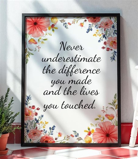 Thank You Wall Art: Bright Floral Design - Digital Download - Etsy