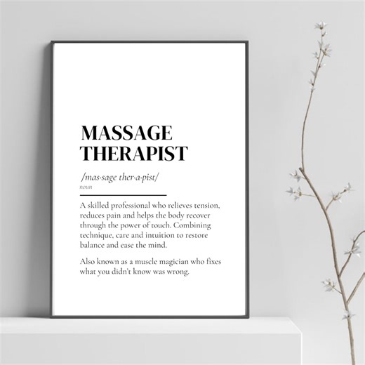 Massage Therapist Definition Print, Minimalist Spa Wall Art (digital Download) - Etsy