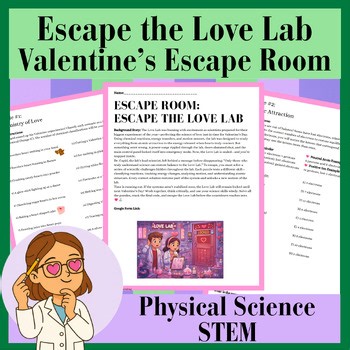 STEM Valentines Day Digital Escape Room | Physical Science | Energy | Motion