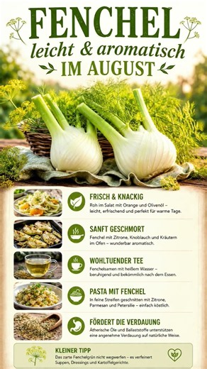 Fenchel im August 🌿🥗 leicht, aromatisch und überraschend vielseitig