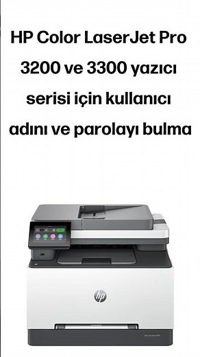 Kullanıcı adı ve parola bulma | HP Color LaserJet Pro 3201-3204, 3288, MFP 3301-3304, 3388 yazıcılar