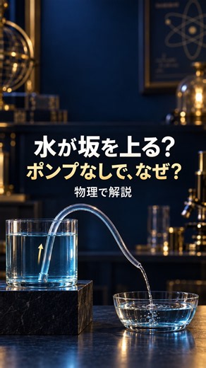 ホースの水が坂を上る？ポンプなしで流れる「サイフォン」の仕組み【物理で解説】