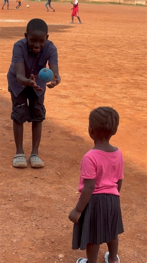 My new friend giving me his blue ball