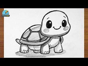 A Cute Turtle Pencil Sketch | Drawing for Kids | simply Draw