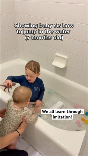 We all learn through imitation! #imitation #bathtubfun