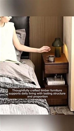 Black Walnut Nightstand for a Calm, Layered, and Elegant Bedroom #nightstand #bed #dresser