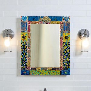 Rectangular Glass Mosaic Mirror, -fish Colored- Ceramic-enamel- Beads- Custom Unique Decorative Mirror -bathroom Living Room Wall Art Home - Etsy