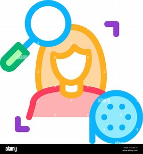 research woman video icon vector outline illustration Stock Vector Image & Art - Alamy