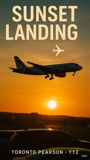“Insane Sunset Landing at YYZ ✈️🌅 | Airplane Cinematic Shot” #shorts