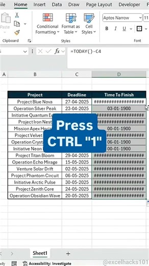 How To Make Deadline Tracker in Excel ‼️