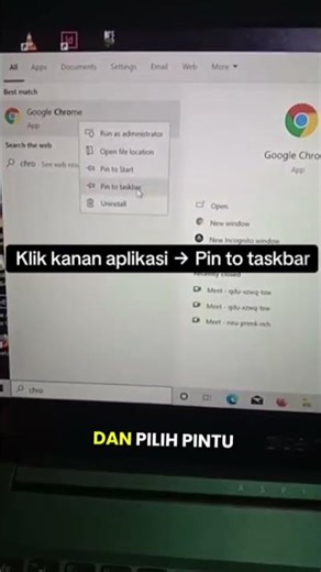 Cara Memindahkan Aplikasi ke Taskbar Windows | 1 Klik #Shorts#WindowsTips#TutorialWindows#TipsLaptop