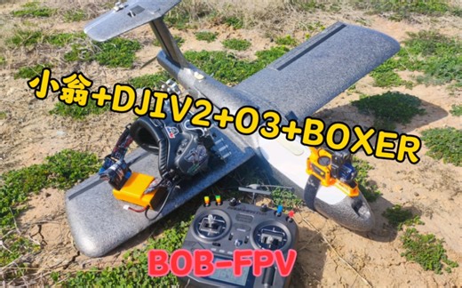 老机小翁新飞 dJIV2 O3 boxer新控初试 小黑羊 BOBFPV两轴舵机o3云台