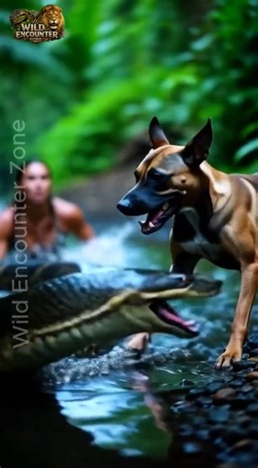 Anaconda Attacks — Brave Dog & Owner Fight Back #anaconda #aishorts