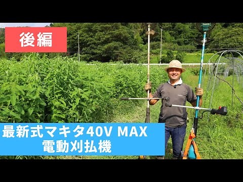 【自然菜園】最新式マキタ40V max 電動刈払機 MUR002GRM使ってみた〜！！後編
