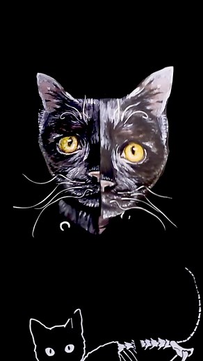 Two Sides of a Cat Makeup Transformation