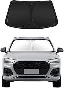 Windshield Sun Shade for 2018-2025 Audi Q5 Custom Fit Foldable Front Window Sunshade Sun Visor Protector, Block UV Rays Keep Your Car Cooler