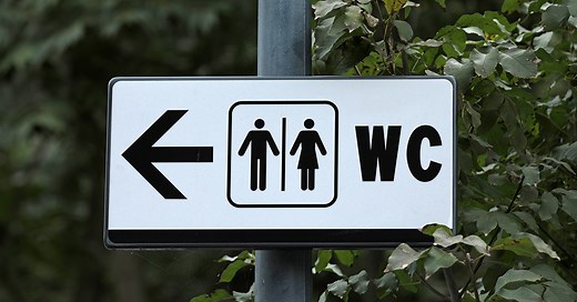 Meaning behind the WC sign stamped outside bathroom