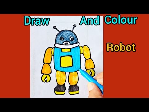 How To Draw A Cute Robot| EASY Step by Step Drawing & Coloring For Kids
