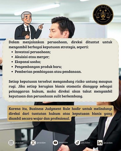 Mengenal Prinsip Business Judgment Rule (BJR)